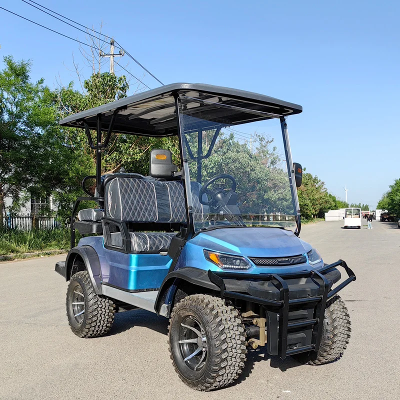 Sliver Color Golf Buggy Vehicles  48V luxury golf cart Lithium Battery electric trolley golf cart battery lithium