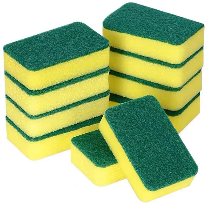 BONNO Kitchen Microfiber Pad Eco Non-Scratch for Dish Scrub Sponges Kitchen Deep Cleaning Sponge Strong Tools