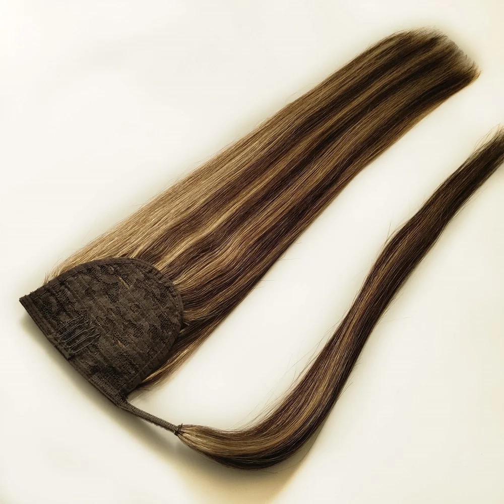Натуральные плетеные 100% человеческие волосы класса 10A, накладной хвост, накладные человеческие волосы без повреждений, наращивание конского хвоста, настоящие волосы
