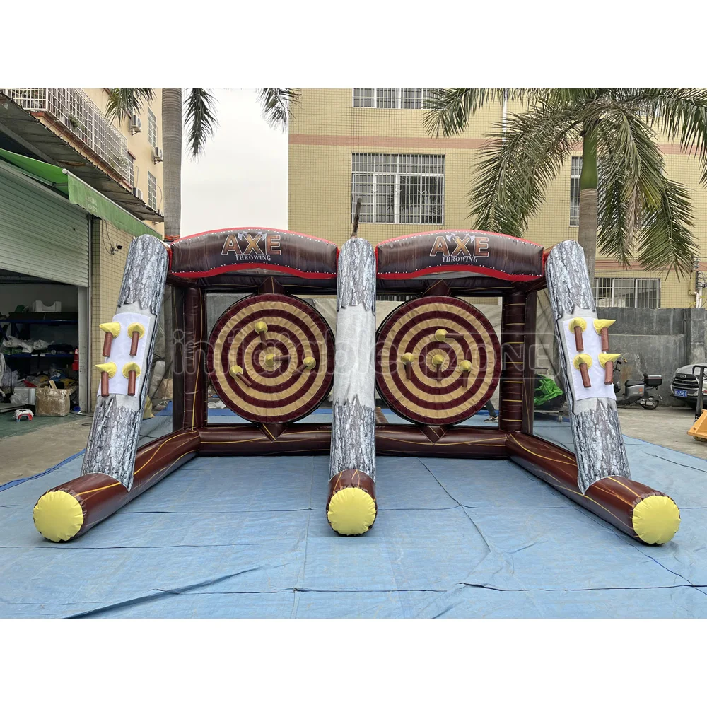 PVC inflatable double axe throwing games interactive shooting games tomahawk Sport sale for kids adults