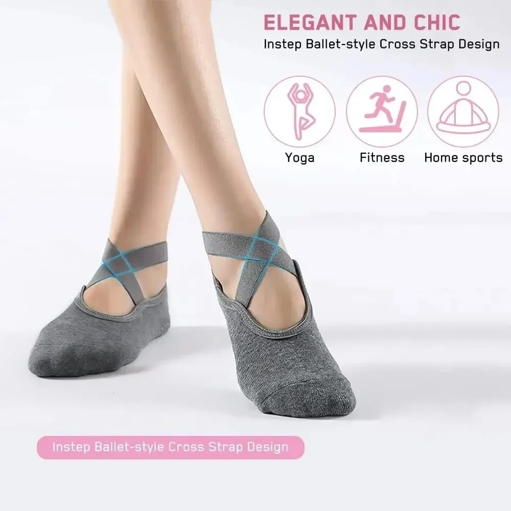Women Yoga Grips Anti-slip Socks Pilates Socks Ideal For Pilates Yoga