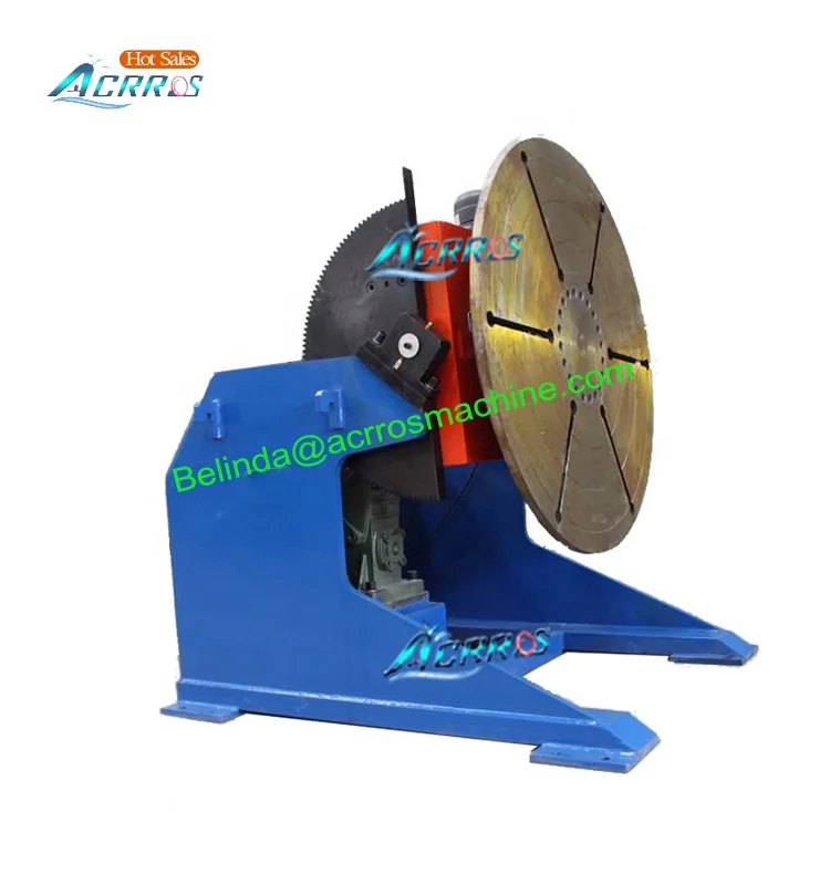 1Ton Automatic Tilting Rotary Table 0-120 Degree Welding Positioner with T-Slot Welding Turntable