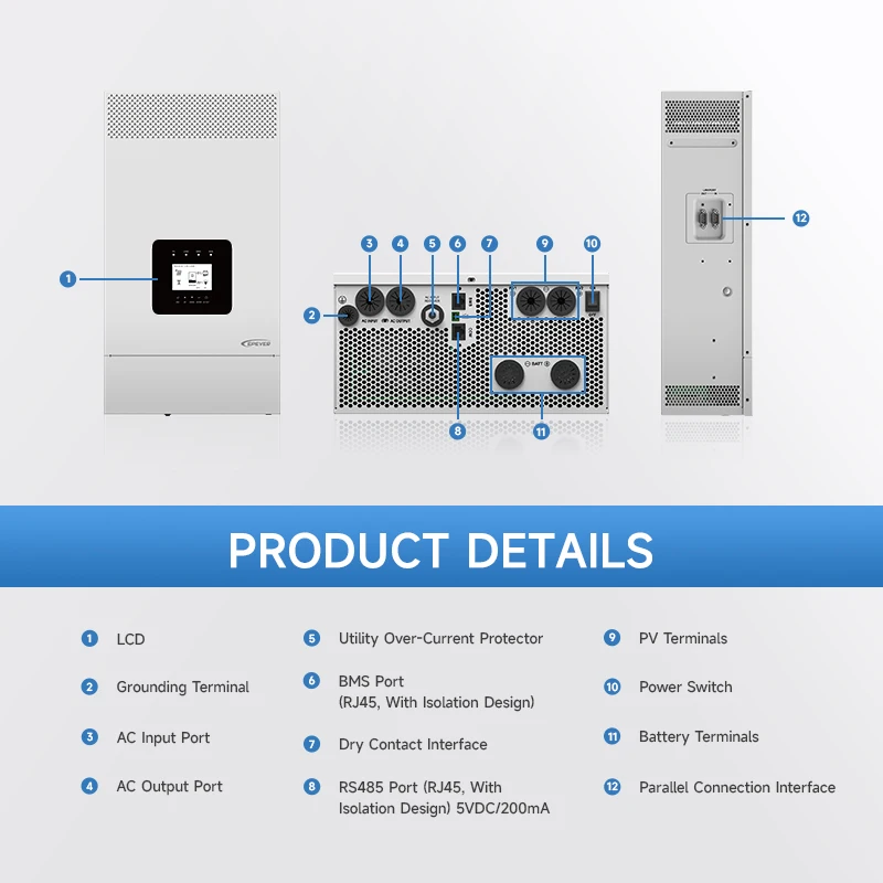 Epever Inverter Manufacturers Hybrid MPPT Solar Off Grid Power Inverter 48Volt 3.5kw 5kw 5.5kw Pure Sine Wave Solar Inverter