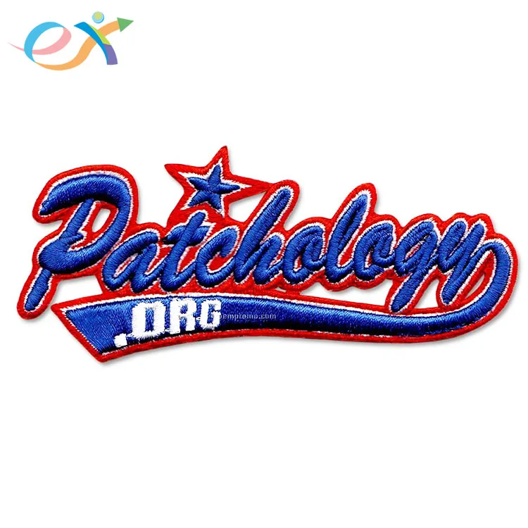 Custom clothing shirt iron on logo 3d puff gold S and F letters iron on embroidery patch