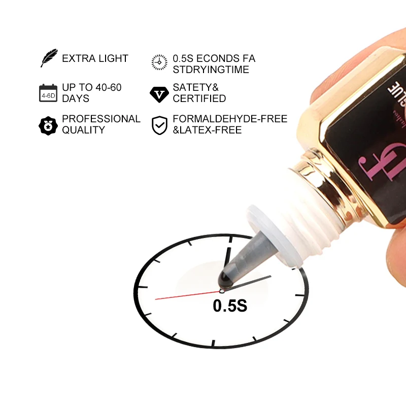 Private Label Eyelash Extension Glue Low Humidity Fast Dry Eye Lash Adhesive 0.5 s fast drying time flower glue cap