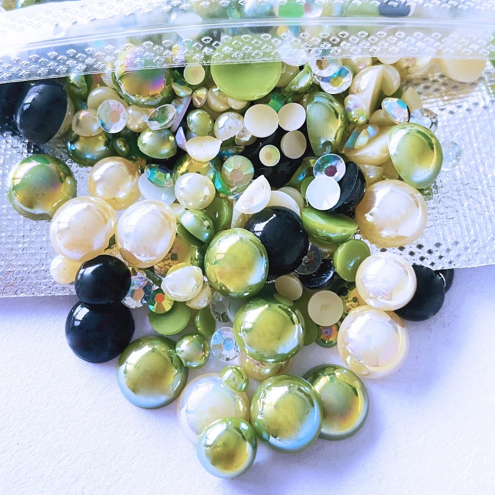 Wholesale Customized Flatback Half Loose Pearl Beads 3mm-12mm Mix Sizes Nail Art Garments Shoes Glue Technique Resin Glass