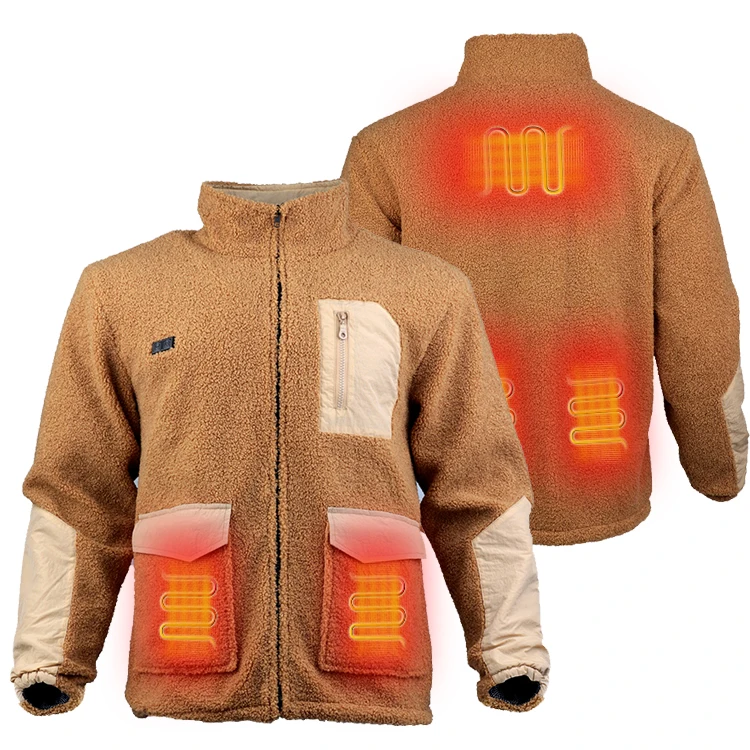 New Arrivals Winter Heat Jacket Double Button Fleece Fishing USB Heated Jacket Made In China
