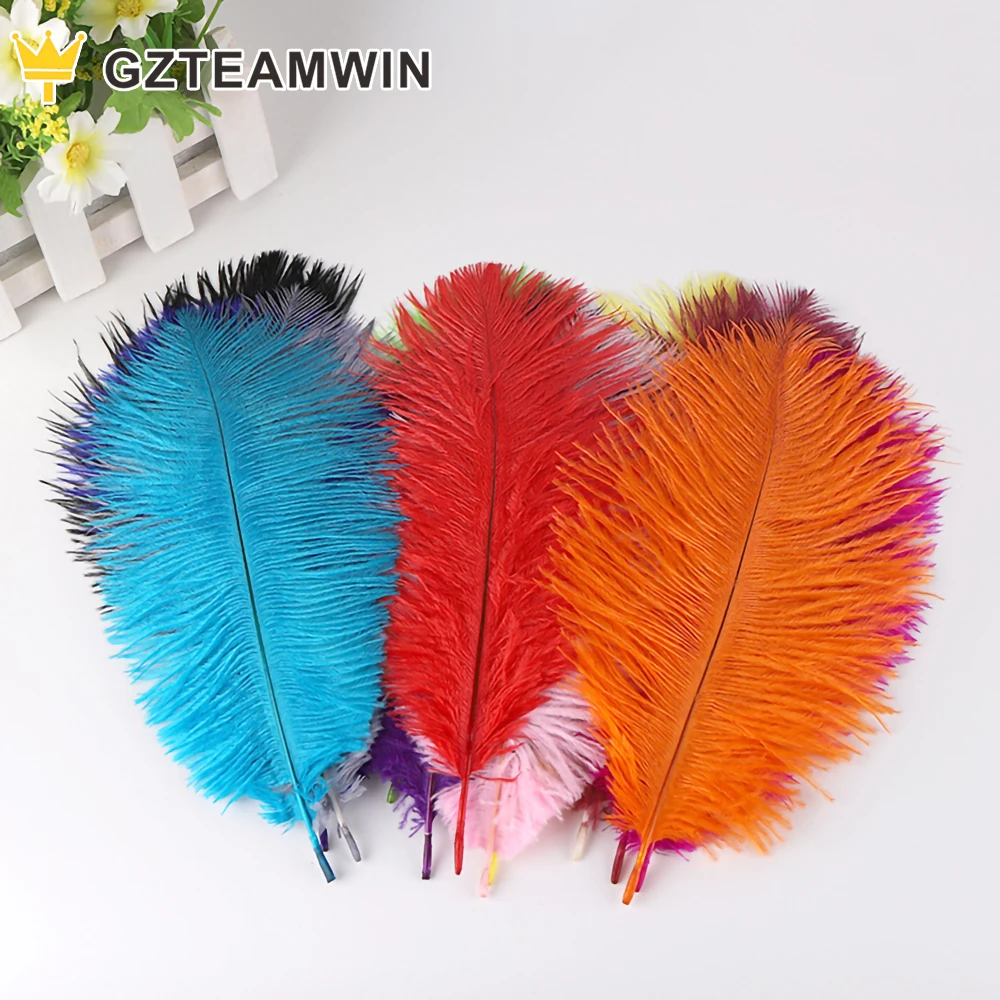 Custom 20-25cm Feather Lace Bulk Plume Clothing Diy Garment Accessories Trim Feather Fringe Ostrich Feather