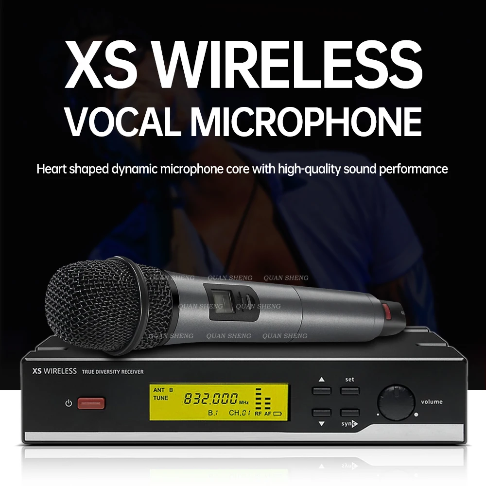 XSW35 Professional True Diversity Uhf Wireless Mic E845 Handheld Dynamic Vocal Microphone for Karaoke Parties Conference