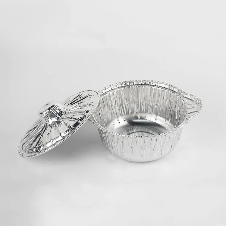 1000ml 212mm Disposable Aluminium Foil Food Containers Round Pot for Packing with Lid
