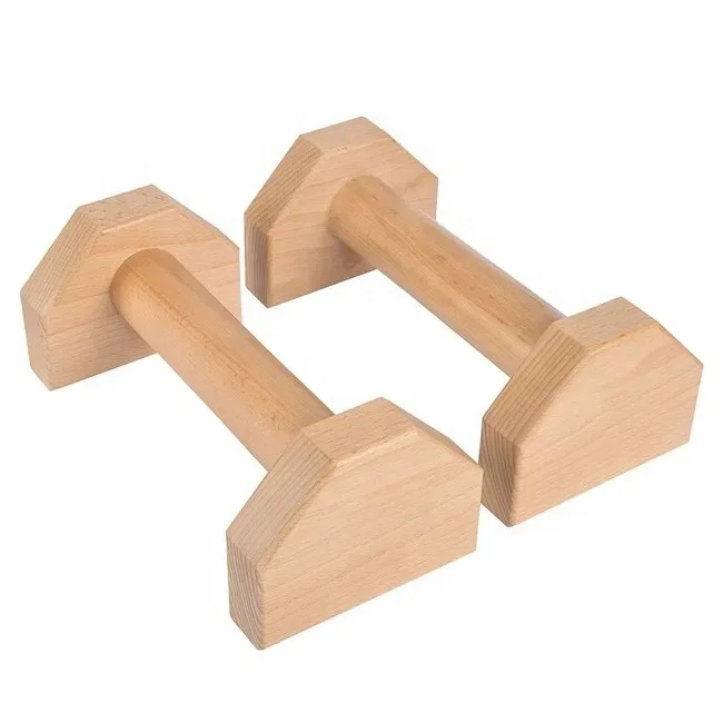 Wellshow Sport Wooden Non-slip Gymnastic Parallettes Parallel Bars Push Up Handstand Bars For Calisthenics Exercise