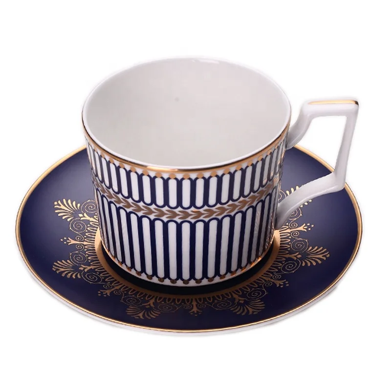 Porcelain Tea Set Bone China Gold Rim Coffee Sets Modern Turkish Arabic Porcelain Coffee Cup