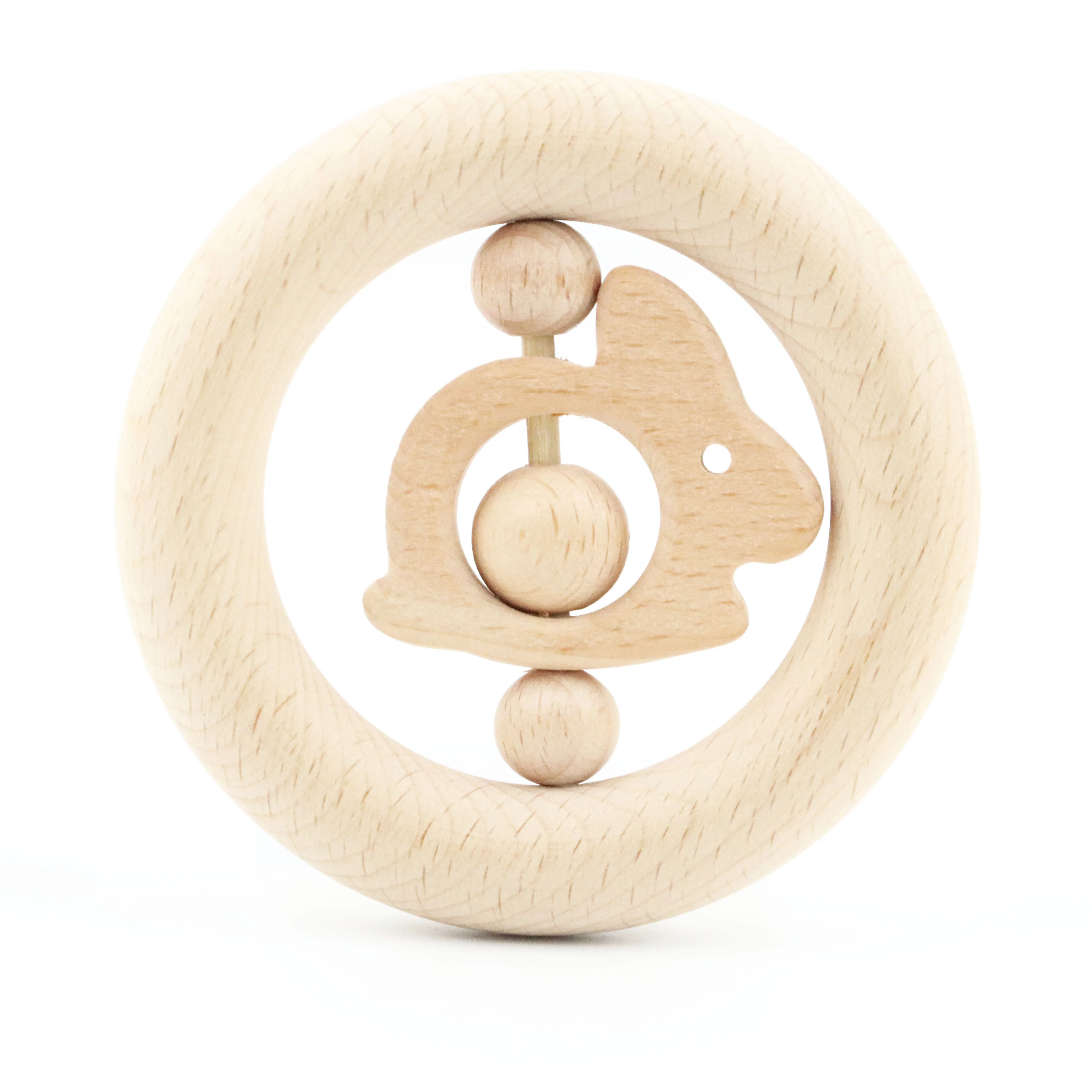 Натуральная безопасная круглая деревянная погремушка-Прорезыватель зубов ручной работы