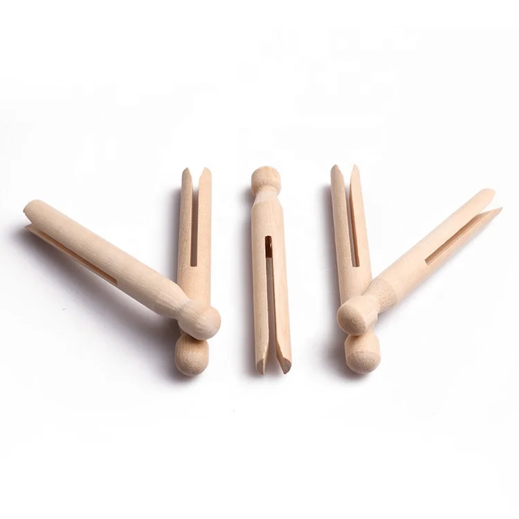 factory sale wood dolly pegs diy for kids birch wood round peg doll pin