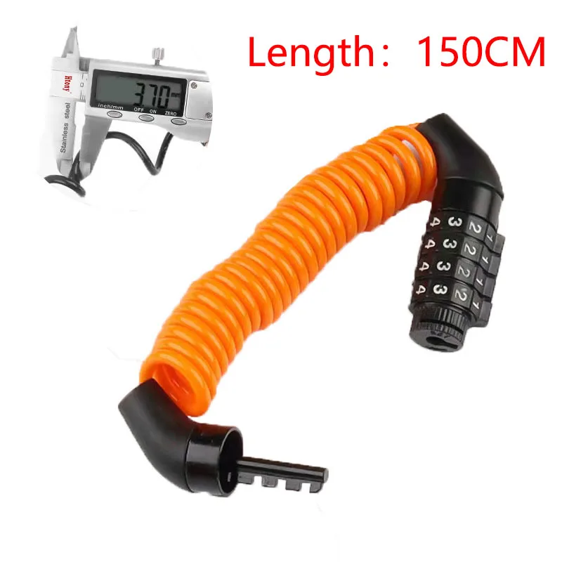 Mini Anti-theft Helmet Lock 4 Digit Password Bicycle Lock For Scooter Motorcycles Cycling Portable Bike Cable Lock