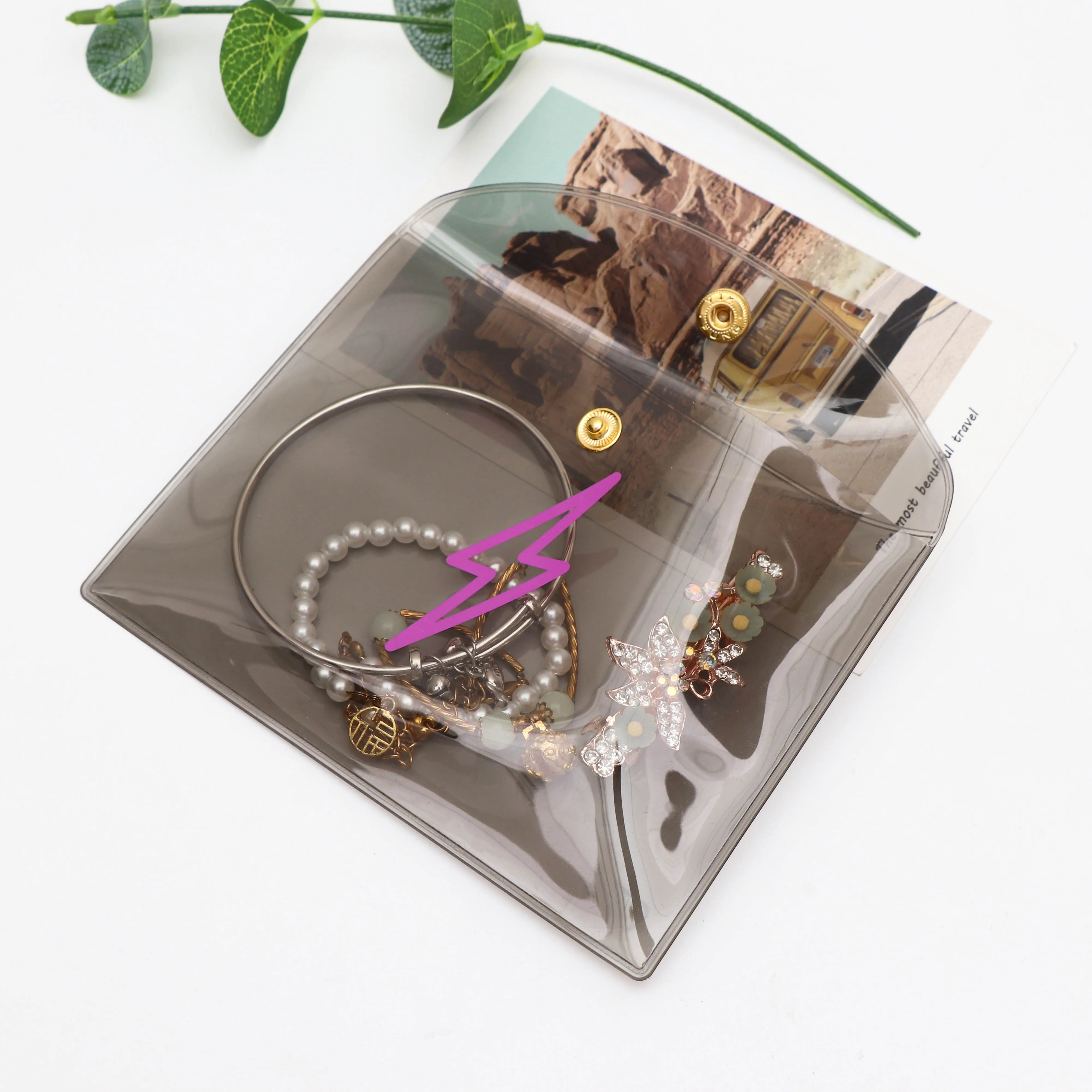 Popular mini pvc zipper bag envelop black clear zipper bag pvc zipper bag small