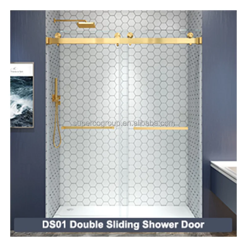 Sliding Shower Door for Bathroom Style Tempered Glass Stainless Steel Modern Chrome Straight Frameless 10 Sets 3 Years PRC 