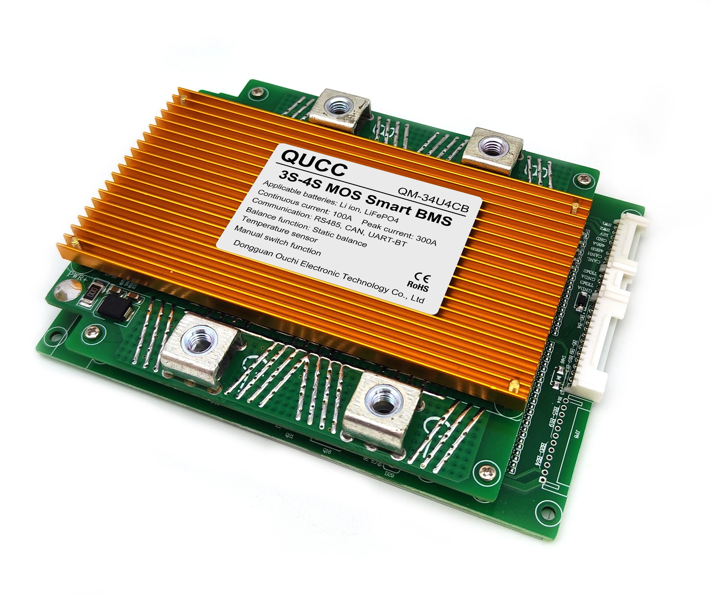 Qucc Смарт BMS 3S ~ 4S cell series 100A литий ионный Lifepo4 Смарт BMS 24V 48V 60V литиевая батарея сбалансированный
