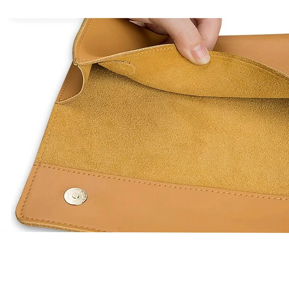 Compact PU leather Small Portable Electronic Essentials Organizer Travel Case with Snap Closure for Cords and Charger