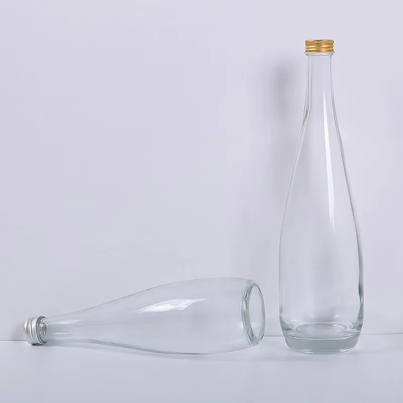 330ml 500ml 750ml transparent water beverage glass bottle