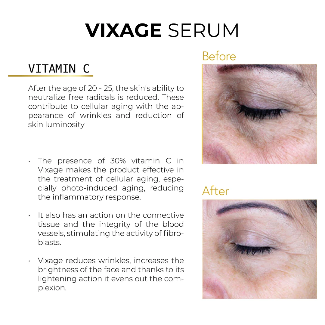 Premium Quality Braderm Vixage 30ML 30% C Vitamin Serum Anti Age Serum With Hyaluronic Acid And Collagen
