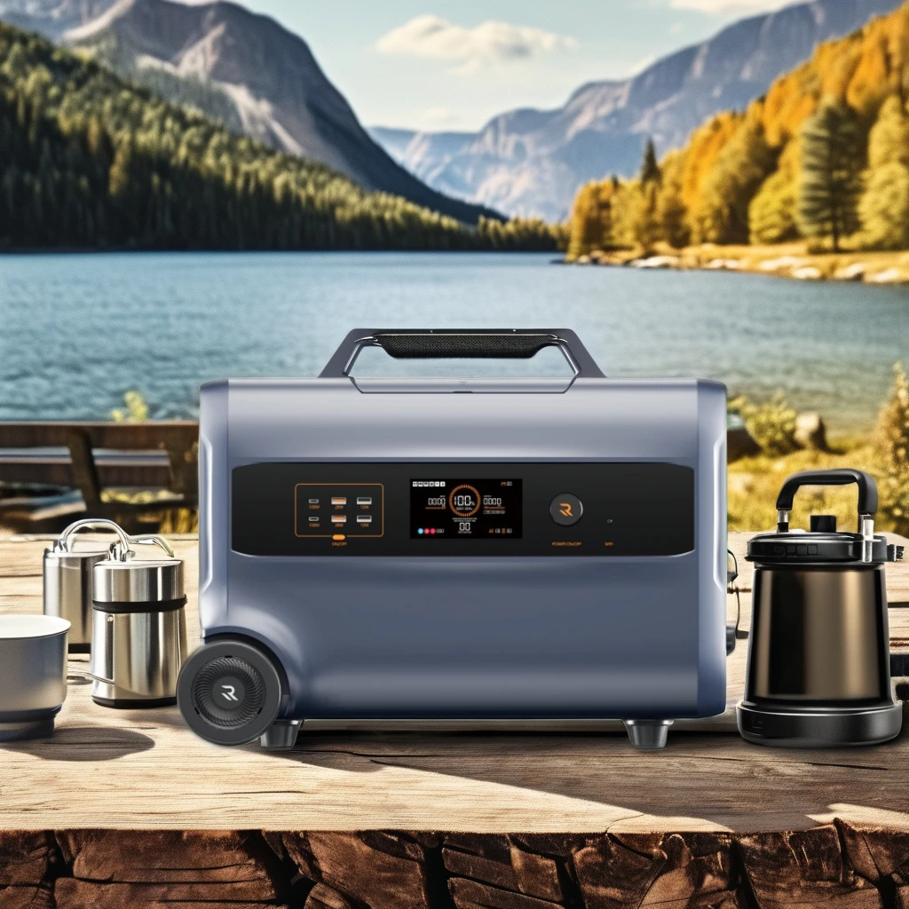 1800W 2400Wh LiFePO4 battery Stackable portable home camping emergency backup power packs powerstation