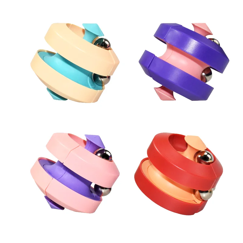 Amazon Hot Selling Fidget Toys Fingertips Spinner 3 Beads Magnetic Bead Orbit Creative Toys