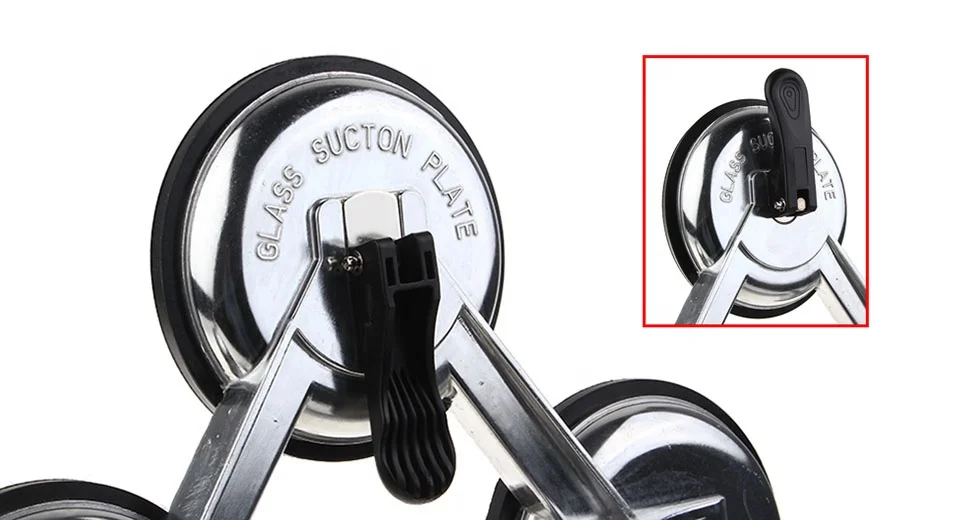 Strong Aluminum Suction Cup Lifter 3 Handles Lifting Sucker Professional Glass Puller/Lifter/Gripper Tool