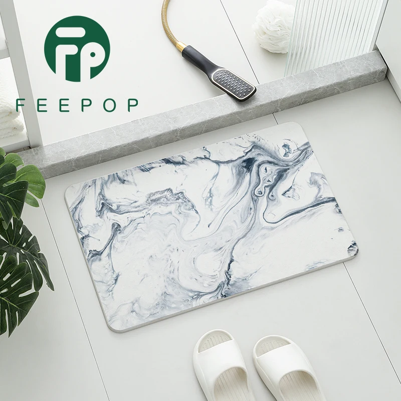 Unique Design Sustainable Shower Mat Fast Drying Anti Slip Bath Mat Diatomite Stone Bath Mat
