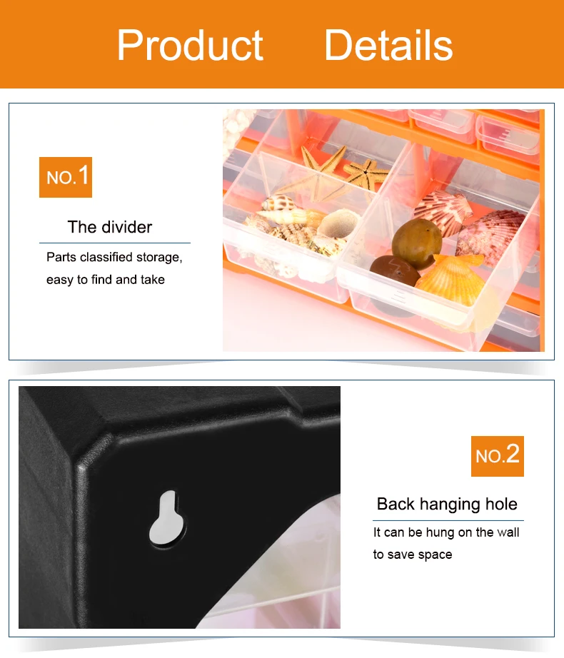 60 drawers adjustable wallmount PP plastic parts storage box hardware and craft cabinet