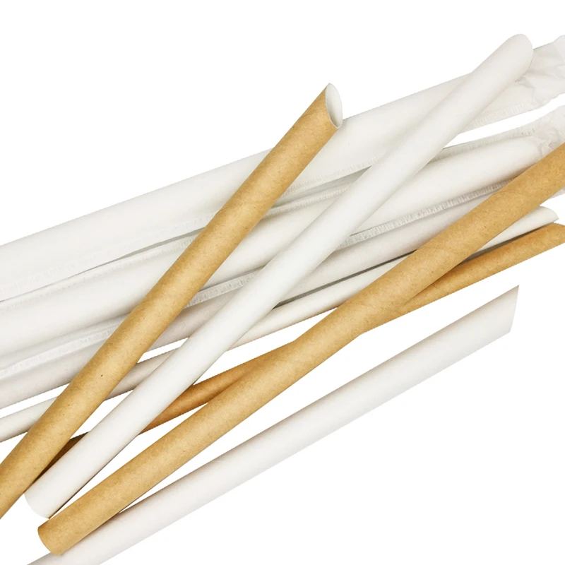 Paper Drinking Straws 100% Biodegradable - Assorted Colors Individual Package Safe And Hygienic Beverage Straws