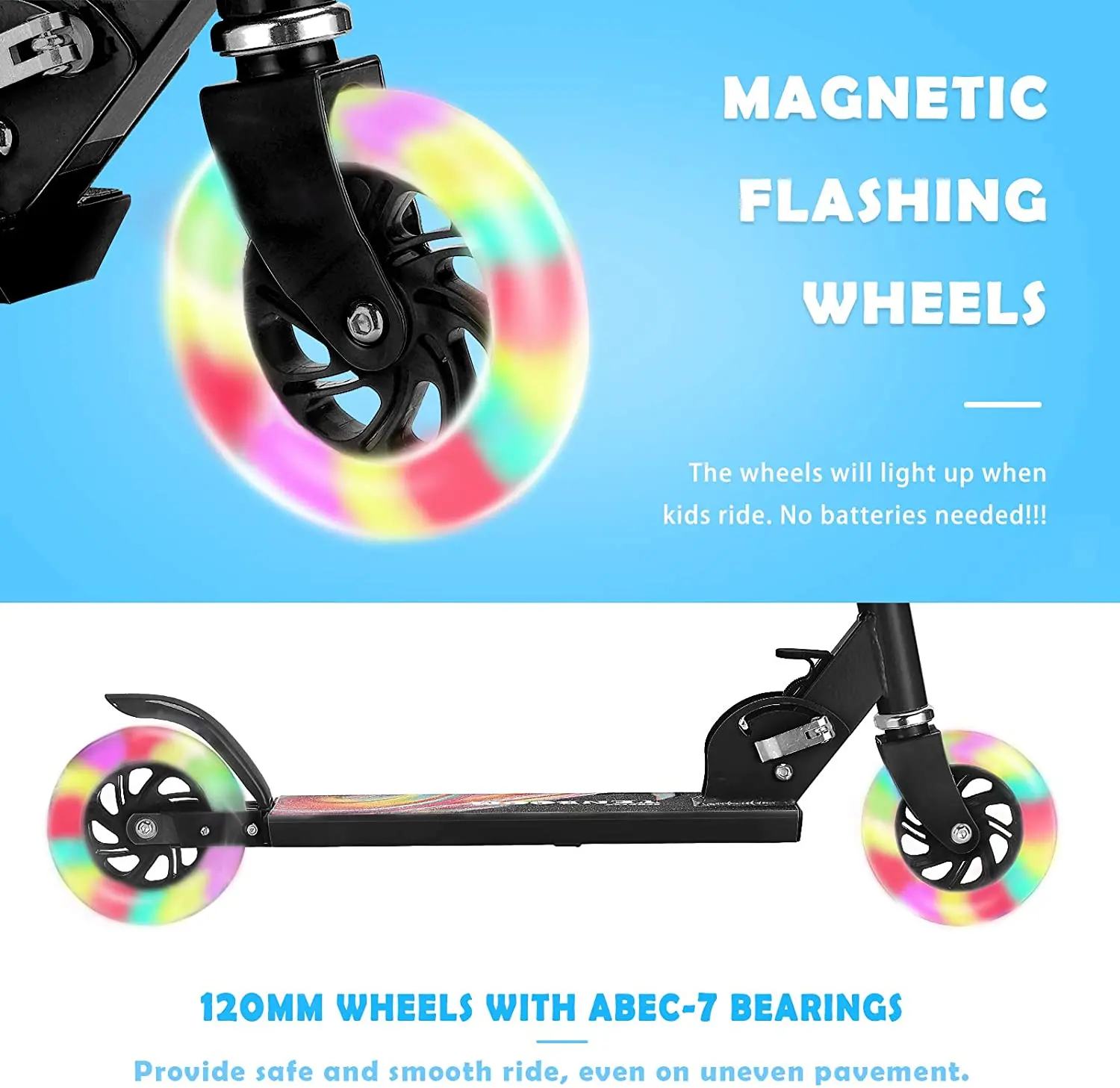 Factory price kid scooter aluminum 2 wheel child folding adjustable electric kid kick scooter with pu flashing