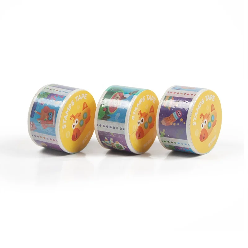 Wholesale Die Cut tear able Repositionable Perforated Washi Tape  Stamp Stickers Custom Adhesive Paper Tape