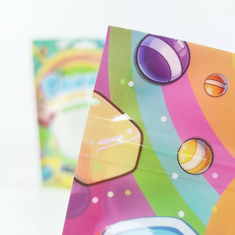 Custom printed mylar  recyclable stand up pouch candy food packaging 100g 150g 200g tea pouch 3.5g mylar ziplock bag with window