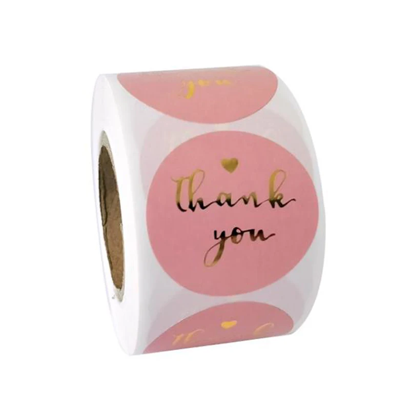 
Bulk Custom Thank You Heart Stickers Packaging Labels Adhesive Label Roll 
