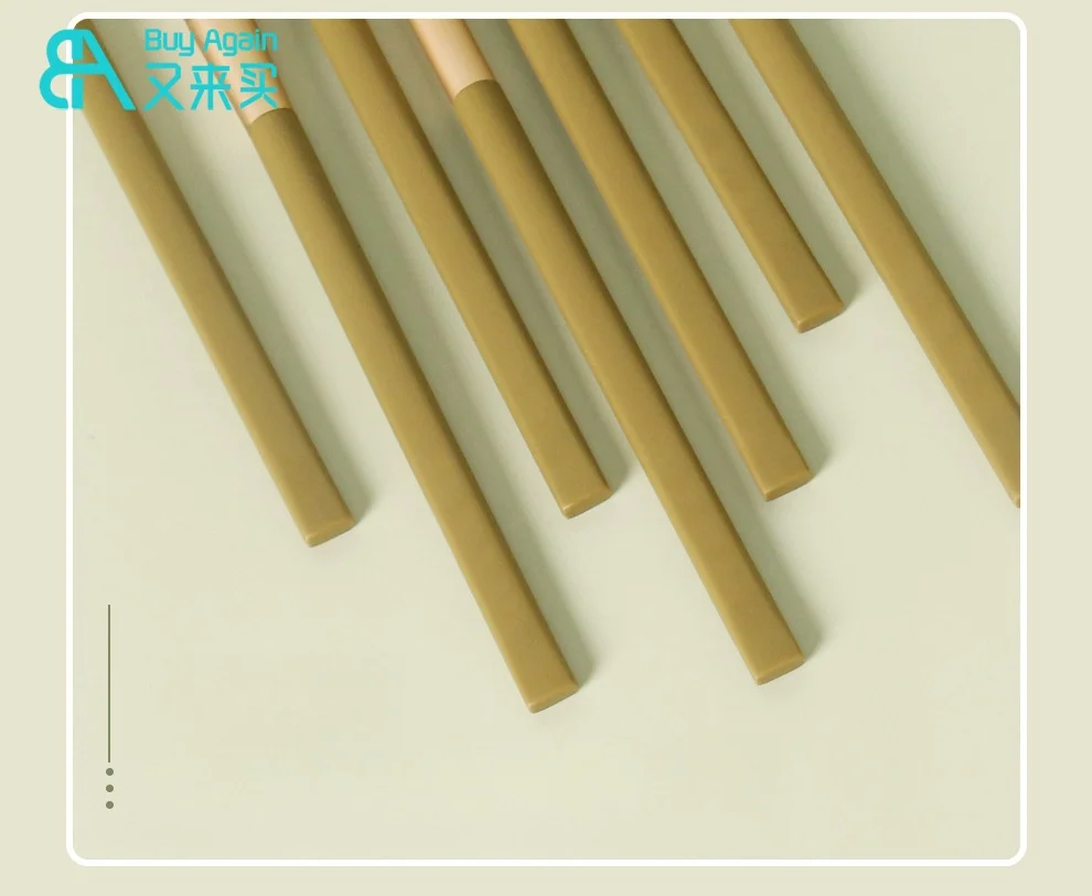 New Design Avocado Green Eye Makeup Brush Set 7 Pcs 7piece Make up Detail Eyebrow Eyeliner Eyeshadow Sets with Bag