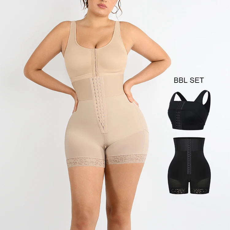 Custom service fajas reductor high waist booty lifting shapewear high compression faja bbl shorts bbl shapewear shorts
