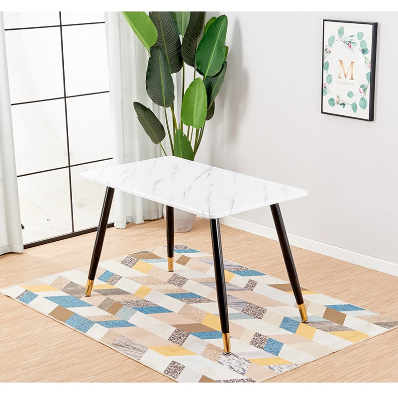 
High quality nordic furniture 4 dining chair modern fabric chair dining table set for hotel 