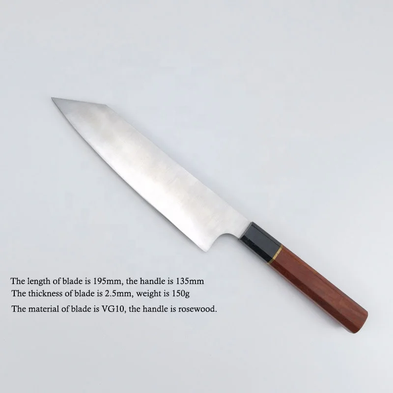 8 Inch Professional Japanese Sushi Knife With Rosewood Handle Chef Santoku Sashimi Salmon Cooking Knife for Kitchen