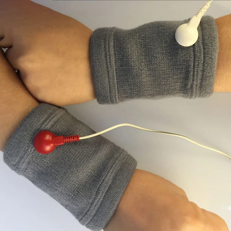 SKPURE silver conductive massage bracers with adapter lead wires for Tens/EMS machine