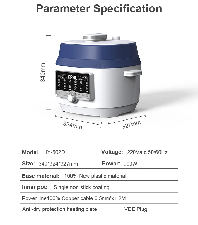 New arrival 5L Intelligent home appliance electric pressure cooker/Multi cooker