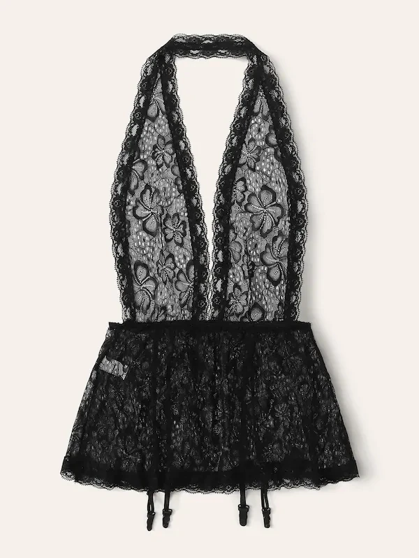 Joyhub wholesale fashion sexy hot young girl European and American underwear plain v shape lace hollow out flowers lingerie