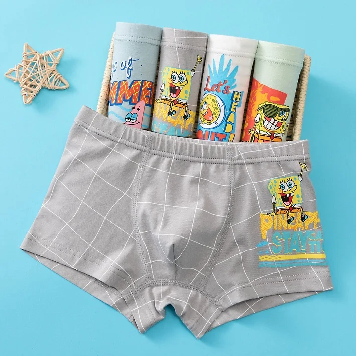 3-12 Years Old Kids Boxer Shorts for Boy Kids Brief Cotton Small Kids Underwear Factory