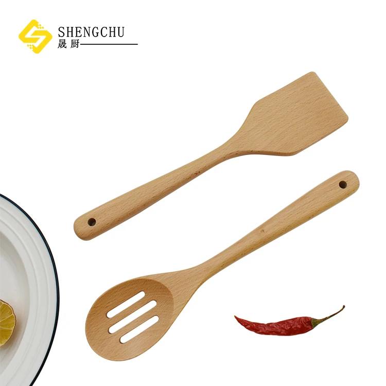 Набор деревянной кухонной утвари шпатель из натурального бука ложка для салата