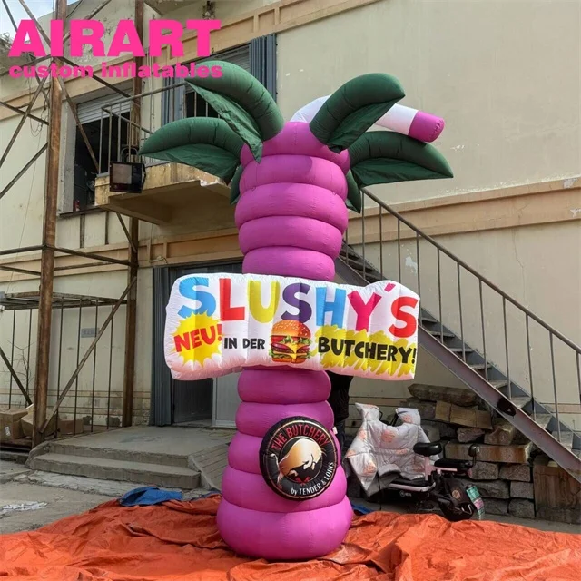 Summer theme decorated with inflatable coconut trees, giant inflatable palm trees for outdoor