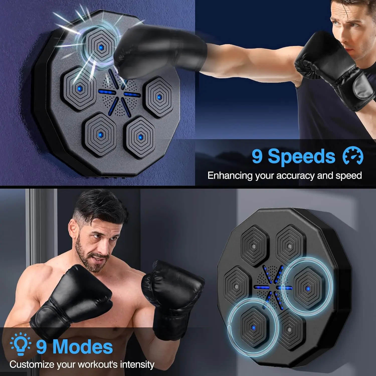 2024 Electronic Smart Bluetooth Music Musical Boxing Machine With Boxing Gloves For Adults Wall Target