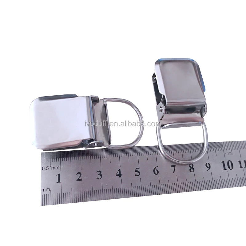 Мужские подтяжки из нержавеющей стали Ivoduff, серебристые эластичные металлические подтяжки с зажимом