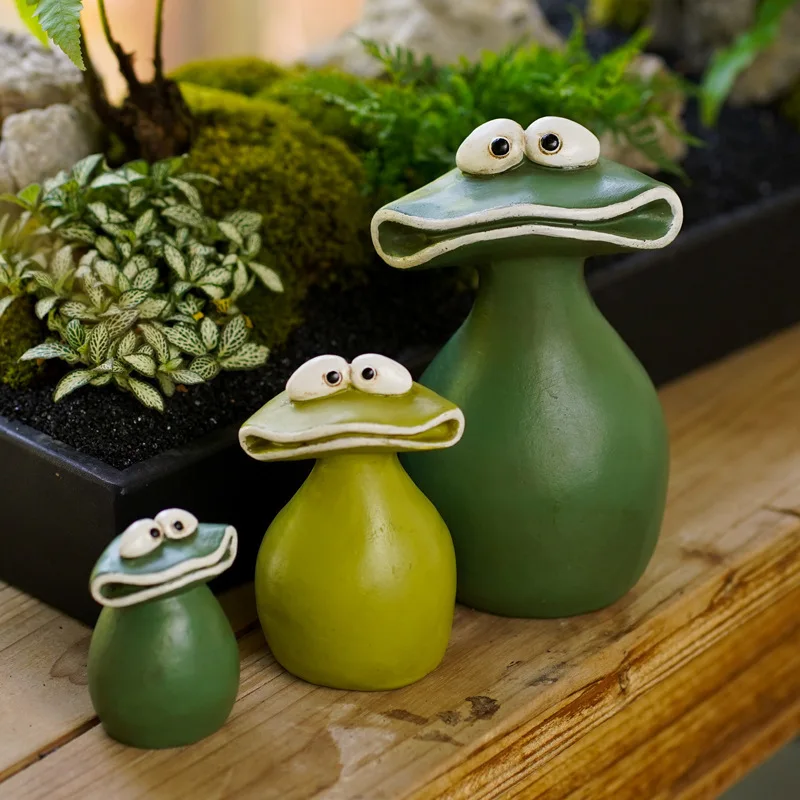 Garden Decorations Big Mouth Frog Family Of Three Resin Garden Statue Decoration Outdoor Indoor Cute Large Christmas Ornament
