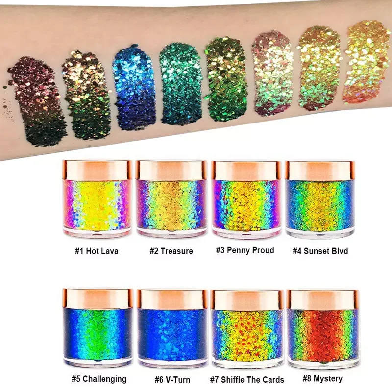 Wholesale custom makeup glitter high pigment eye shadow cream private label single liquid glitter chameleon eyeshadow