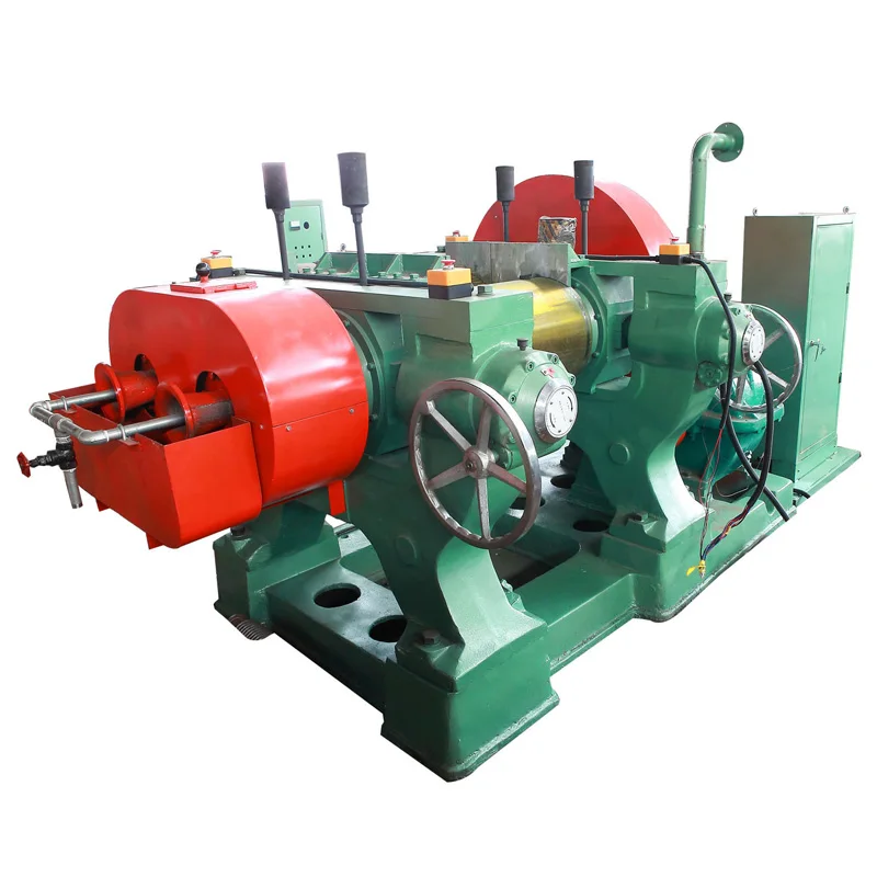 XK-450 shaft rubber two roll mixing mill with automatic stock blender for sale